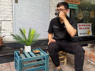 Thùng gỗ Pallet sọc [03 Màu] KT47x36.5x31cm DDNB-THUNG-02